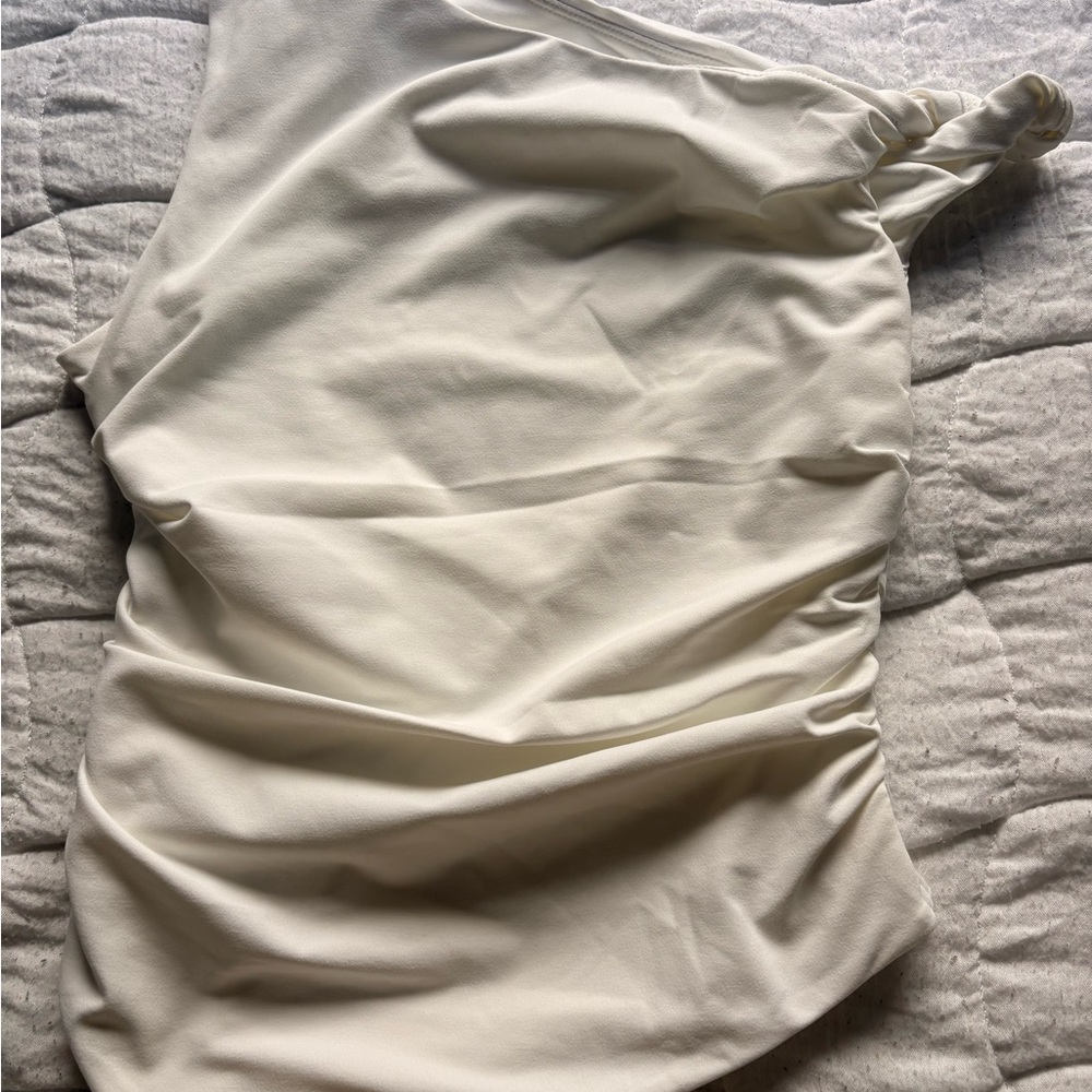 Elegant Cream One-Shoulder Dress
